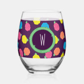 Neonrozen Wijnglas Zonder Voet (Achterkant)