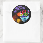 Neons gek geworden ronde sticker (Tas)