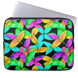 Neonscape-bladpatroon Laptop Sleeve