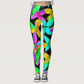 Neonscape-bladpatroon Leggings (Voorkant)