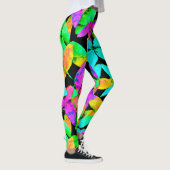 Neonscape-bladpatroon Leggings (Rechts)