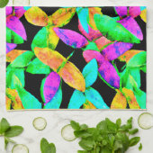 Neonscape-bladpatroon Theedoek (Gevouwen)