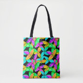 Neonscape-bladpatroon Tote Bag (Voorkant)