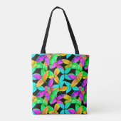 Neonscape-bladpatroon Tote Bag (Achterkant)