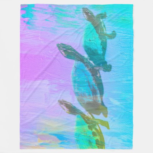 Neonschildpad Fleece Deken (Voorkant)