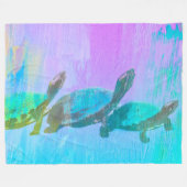 Neonschildpad Fleece Deken (Voorkant (Horizontaal))
