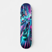 "Neonsnelheid: cyberpunk achtervolging Persoonlijk Skateboard (Voorkant)