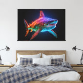 neonspectrumhaai canvas afdruk (Insitu (Slaapkamer))