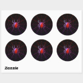 Neonspin en spiderweb ronde sticker (Vel)