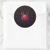 Neonspin en spiderweb ronde sticker (Tas)