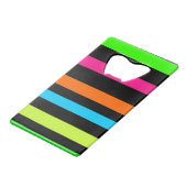 Neonstrepen Creditkaart Flessenopener (Achterkant Gekanteld)