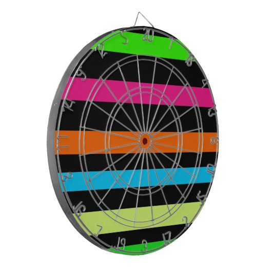 Neonstrepen Dartbord (Voorkant Links)