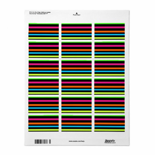 Neonstrepen Etiket (Full Sheet)