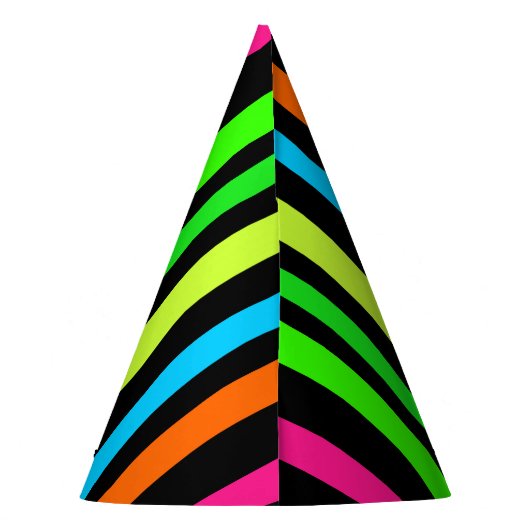 Neonstrepen Feesthoedjes (Achterkant)