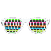 Neonstrepen Retro Zonnebril (Voorkant)