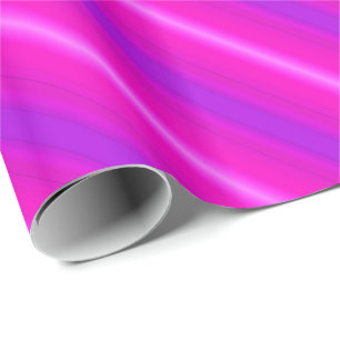 Neonstrepen - roze, fuchsie en violet cadeaupapier