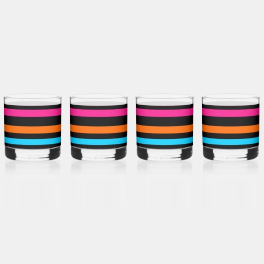 Neonstrepen Whisky Glas (Links)