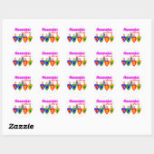 Neontale zure Schattige Baby grafische kaart Ronde Sticker (Vel)