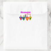 Neontale zure Schattige Baby grafische kaart Ronde Sticker (Tas)