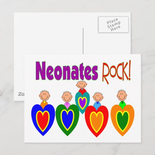 Neontale zuster Gifts "Neonates ROCK" Briefkaart (Voorkant / Achterkant)