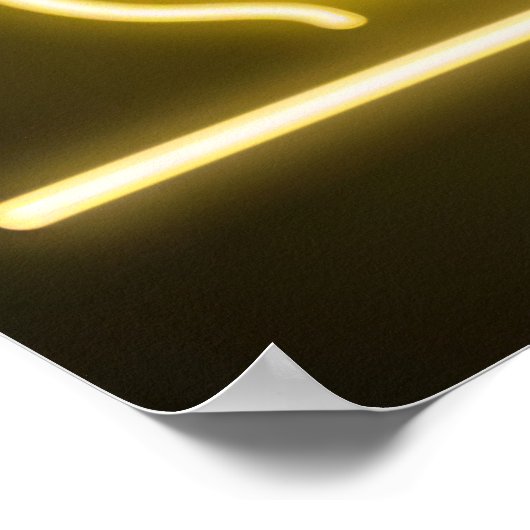 Neonteken woestijnlandschap poster (Hoek)