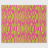 neontijgerbont groen en roze patroon cadeaupapier (Vlak)