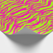 neontijgerbont groen en roze patroon cadeaupapier (Hoek)