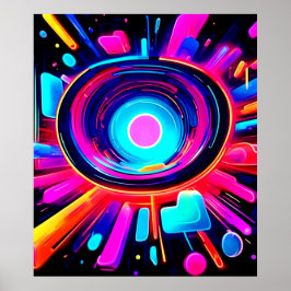 Neonuitbarsting: Abstracte Energie Poster