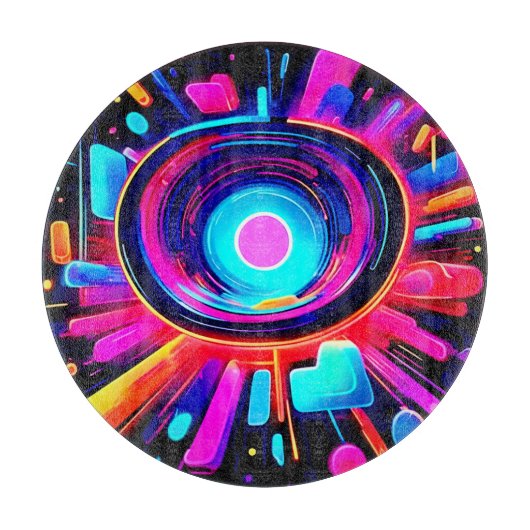 Neonuitbarsting: Abstracte Energie Snijplank (Voorkant)