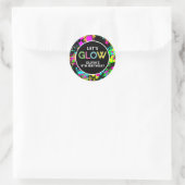 Neonverf glans verjaardag ronde sticker (Tas)
