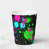 Neonverf gloed verjaardag papieren bekers (Links)