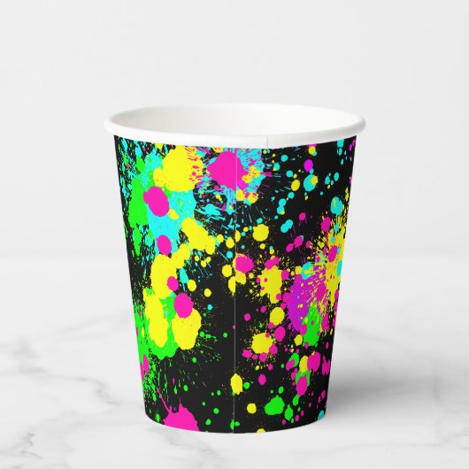 Neonverf gloed verjaardag papieren bekers (Rechts)