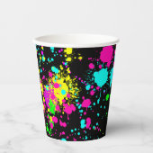 Neonverf gloed verjaardag papieren bekers (Voorkant)