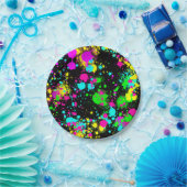 Neonverf gloed verjaardag papieren bordje (Feest)