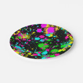 Neonverf gloed verjaardag papieren bordje (Gekanteld)