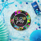 Neonverf gloed verjaardag papieren bordje (Feest)