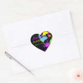 Neonverf Sweet Sixteen, Bat Mitzvah, op maat gemaa Hart Sticker (Envelop)