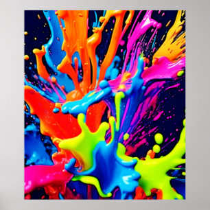 Neonverf Vloeistof Explosie Poster