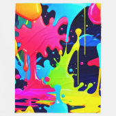 Neonverfspat Druppelchaos Fleece Deken (Voorkant)