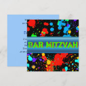 Neonverfspatten, Bar Mitzvah uitnodiging (Voorkant / Achterkant)