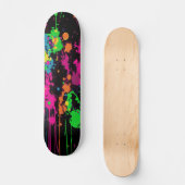 Neonverfspatten Druppel Abstracte Straatkunst Persoonlijk Skateboard (Voorkant)