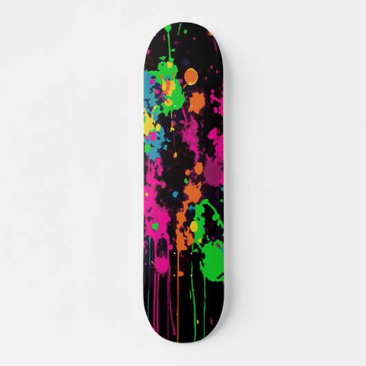 Neonverfspatten Druppel Abstracte Straatkunst Persoonlijk Skateboard (Voorkant)