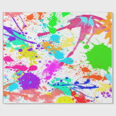 Neonverfspatten Moderne Kleurrijk Cadeaupapier (Vlak)