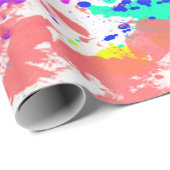 Neonverfspatten Moderne Kleurrijk Cadeaupapier (Rol Hoek)