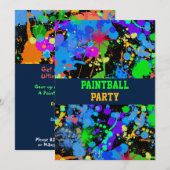 Neonverfspatten Paint Ball Kaart (Voorkant / Achterkant)