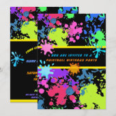 Neonverfspatten Paintball Kaart (Voorkant / Achterkant)