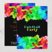 Neonverfspatten, Paintballfeest Kaart (Voorkant / Achterkant)