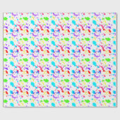 Neonverfspatten Watercolor Nepgloei Cadeaupapier (Vlak)