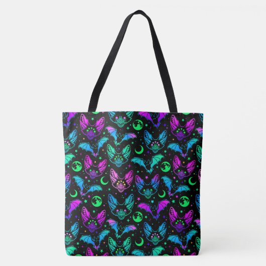 Neonvlekken, -katten en -muizen tote bag (Voorkant)