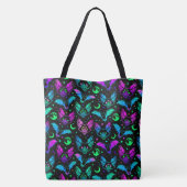 Neonvlekken, -katten en -muizen tote bag (Achterkant)
